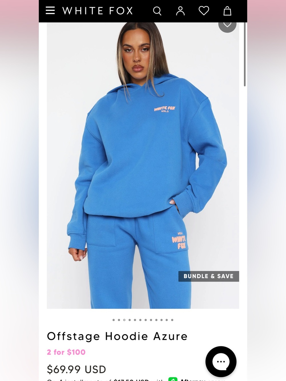 White Fox Boutique Azure Offstage Hoodie